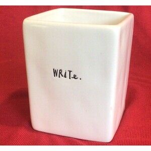 DESKTOP PEN PENCIL BRUSH ORGANIZER HOLDER-"WRITE”  by RAE DUNN-NEW